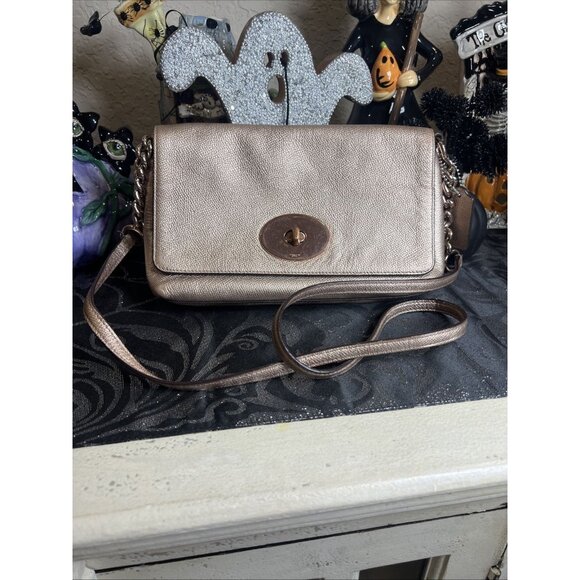 Coach Handbags - Coach Crosstown Chain Shoulder Bag Leather Pink Women Crossbody Purse Bag